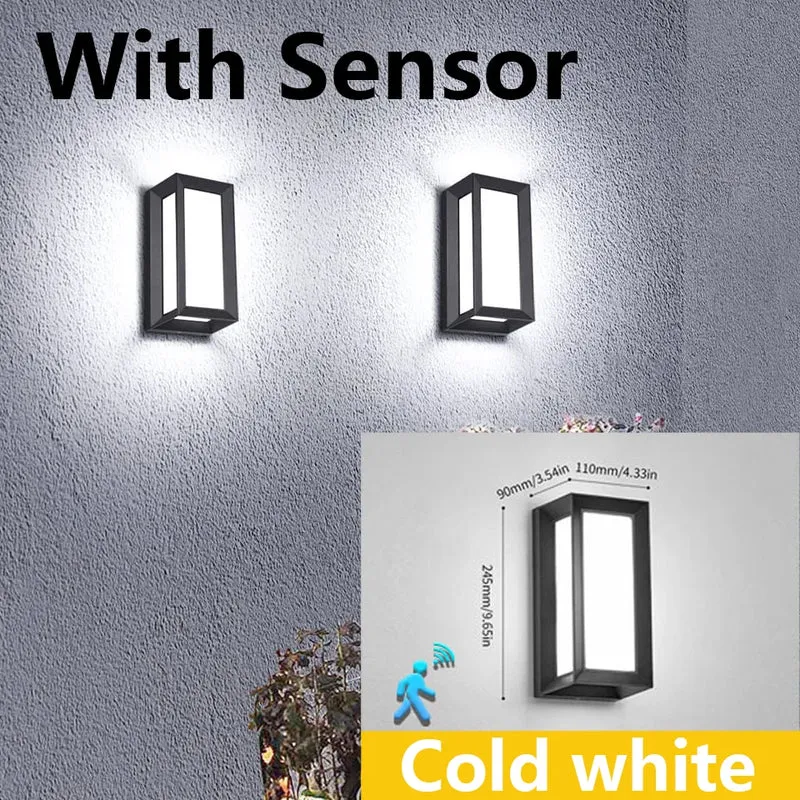 Moderne LED Außenwandleuchte mit Bewegungsmelder für Garten und Veranda
