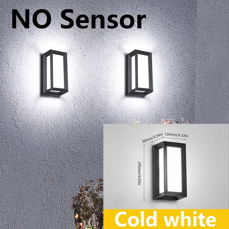 Moderne LED Außenwandleuchte mit Bewegungsmelder für Garten und Veranda