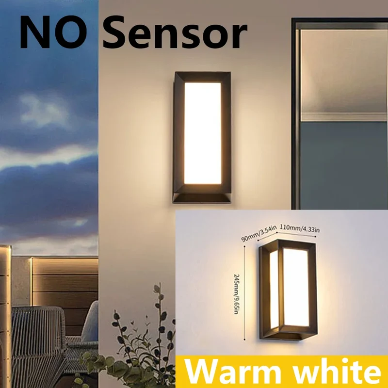 Moderne LED Außenwandleuchte mit Bewegungsmelder für Garten und Veranda