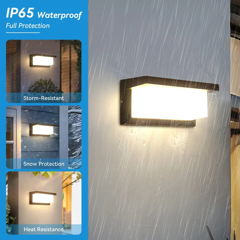 Moderne Quadratische LED Wandleuchte für minimalistischen Außen und Innenbereich