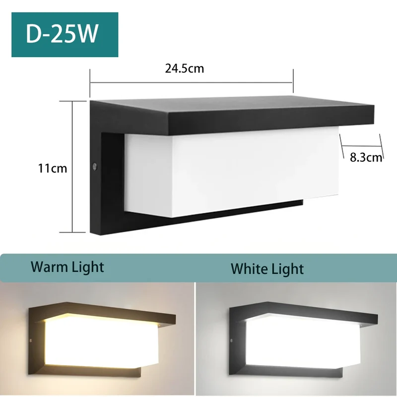 Moderne Quadratische LED Wandleuchte für minimalistischen Außen und Innenbereich
