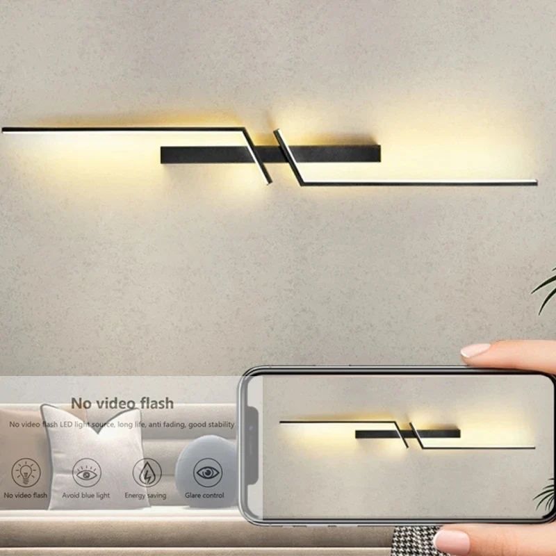 Minimalistische LED Streifen Wandleuchte für modernes Wohnzimmer und Schlafzimmer