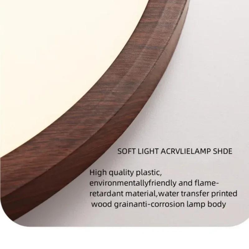 Runde Ultra-Flache LED Deckenleuchte Holzmaserung für Wohnzimmer und Esszimmer