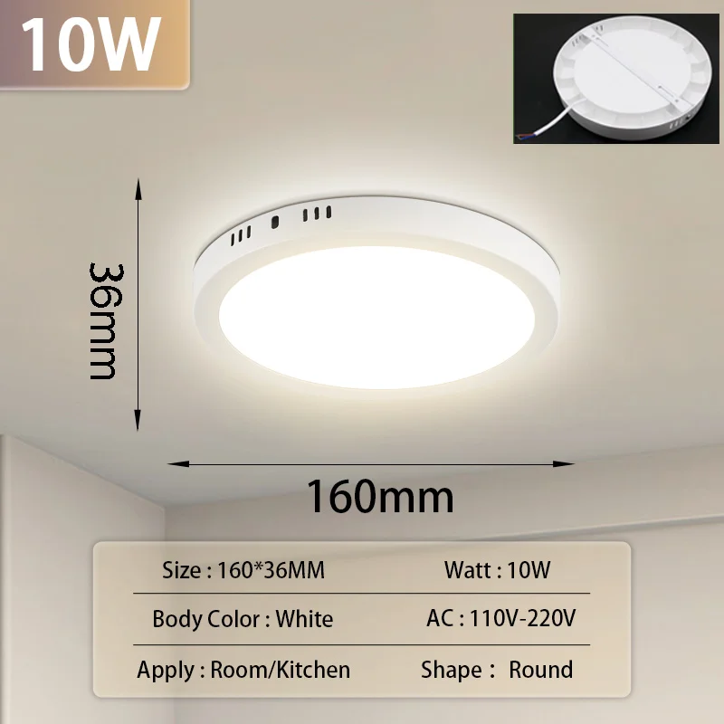 Ultra-Flache LED Deckenleuchte Rund und Eckig 15W–30W für alle Zimmer