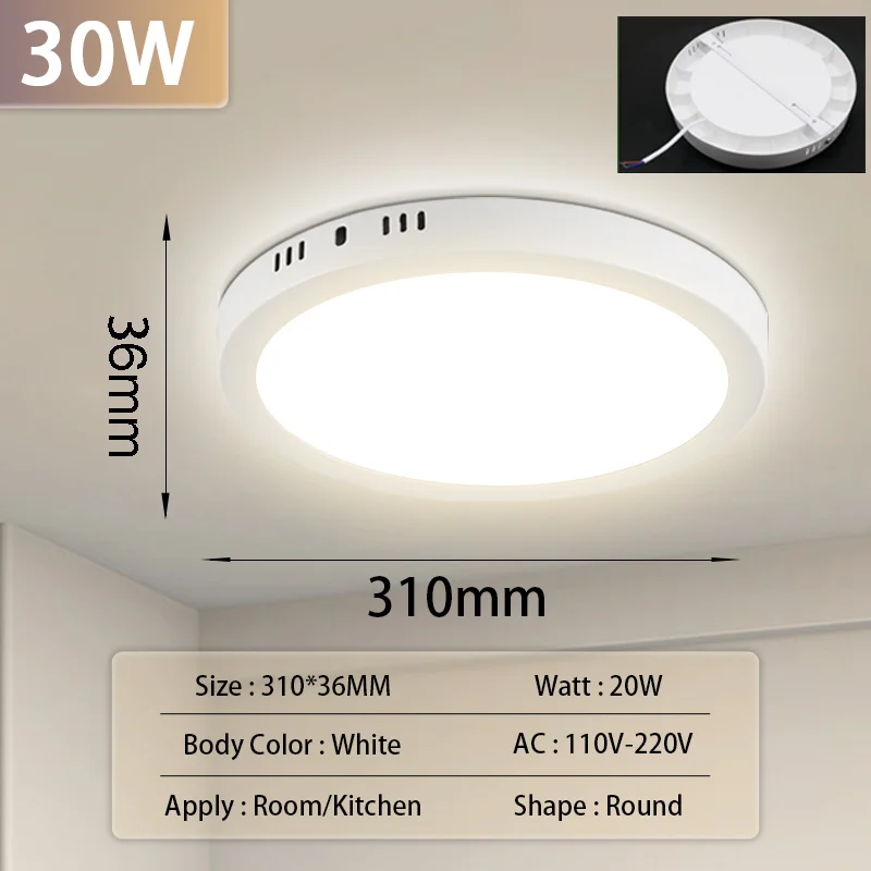 Ultra-Flache LED Deckenleuchte Rund und Eckig 15W–30W für alle Zimmer