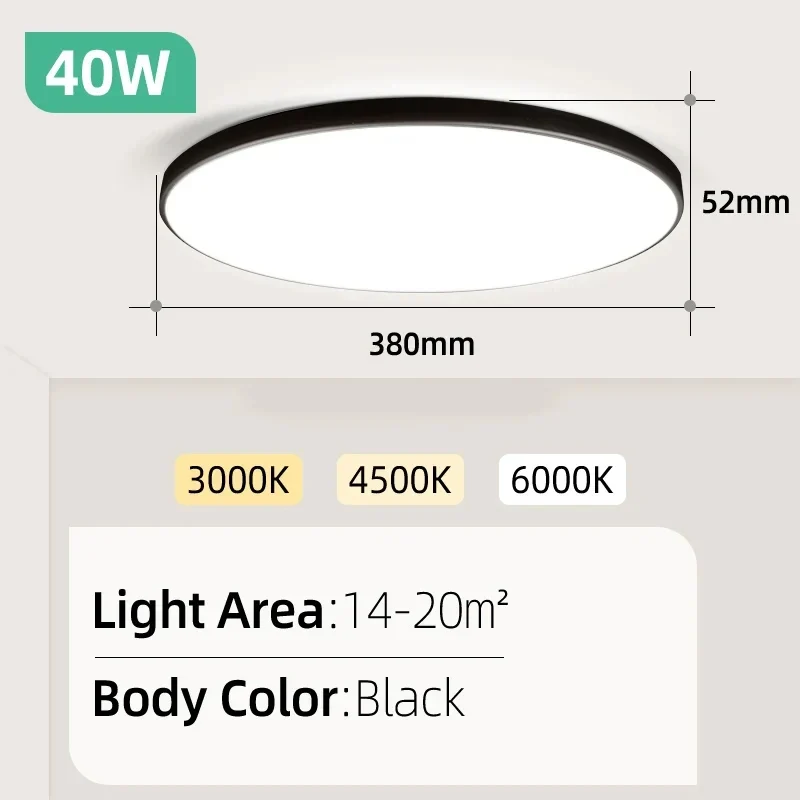 Ultra-Flache LED Deckenleuchte Rund und Eckig 15W–30W für alle Zimmer
