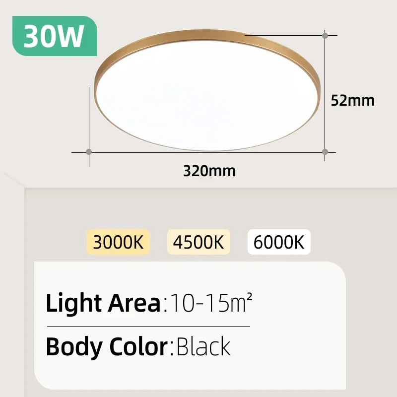 Ultra-Flache LED Deckenleuchte Rund und Eckig 15W–30W für alle Zimmer