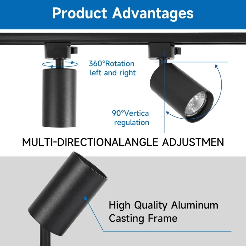 Modernes GU10 LED Schienensystem 1–6 Spots für Küche und Ladenbeleuchtung