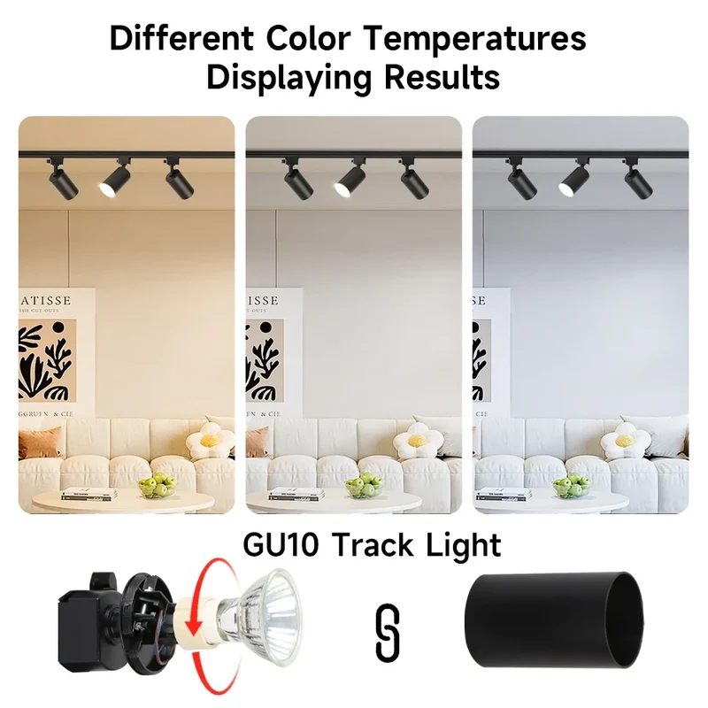 Modernes GU10 LED Schienensystem 1–6 Spots für Küche und Ladenbeleuchtung