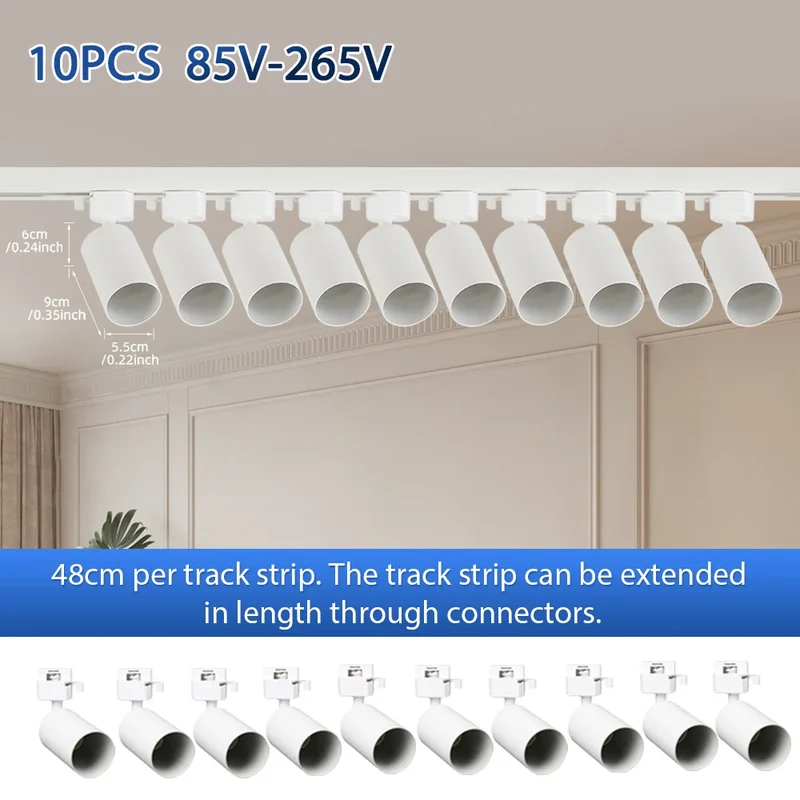 Modernes GU10 LED Schienensystem 1–6 Spots für Küche und Ladenbeleuchtung