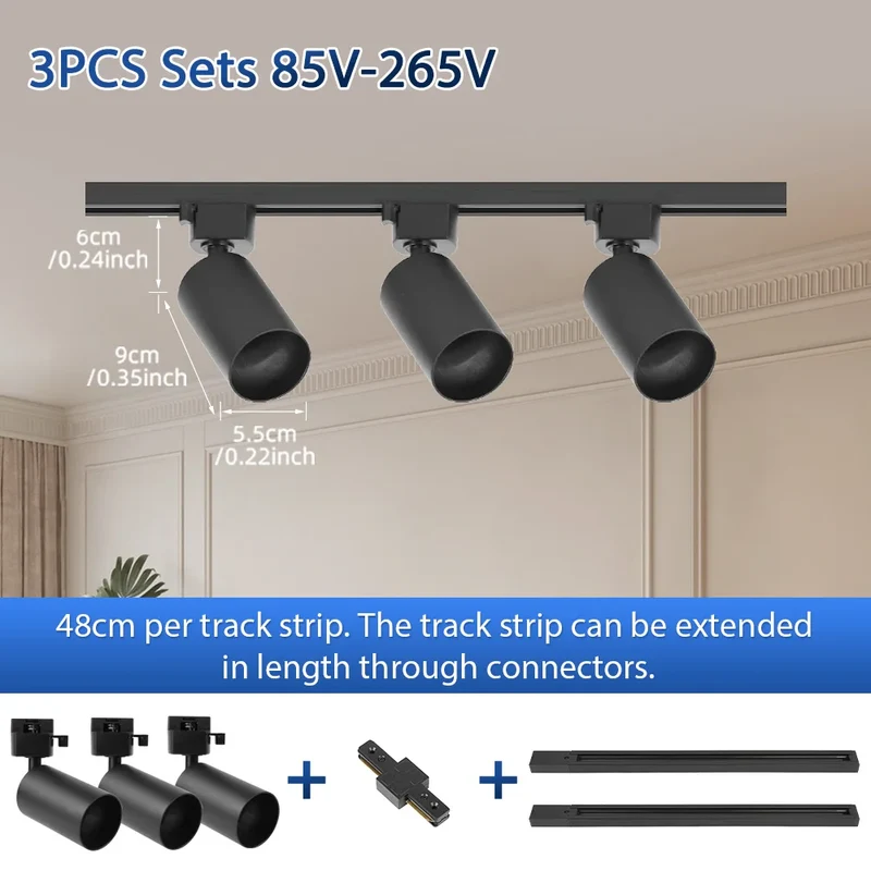 Modernes GU10 LED Schienensystem 1–6 Spots für Küche und Ladenbeleuchtung