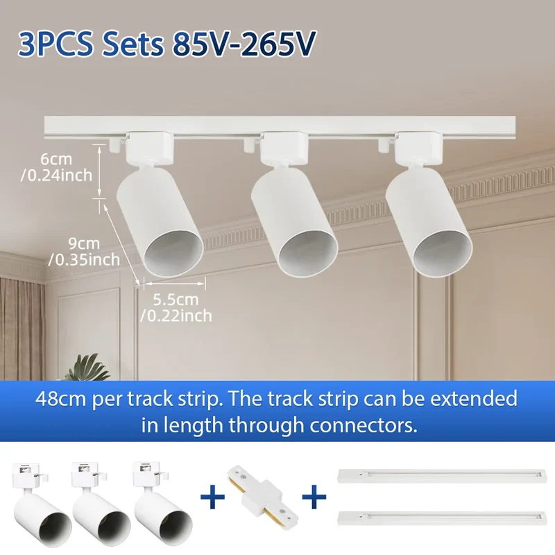 Modernes GU10 LED Schienensystem 1–6 Spots für Küche und Ladenbeleuchtung
