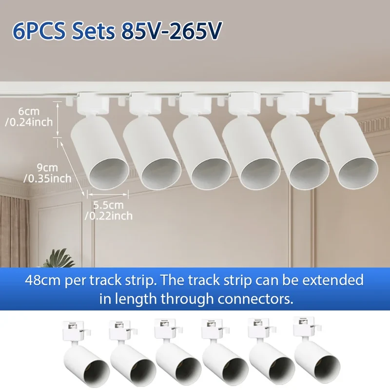 Modernes GU10 LED Schienensystem 1–6 Spots für Küche und Ladenbeleuchtung