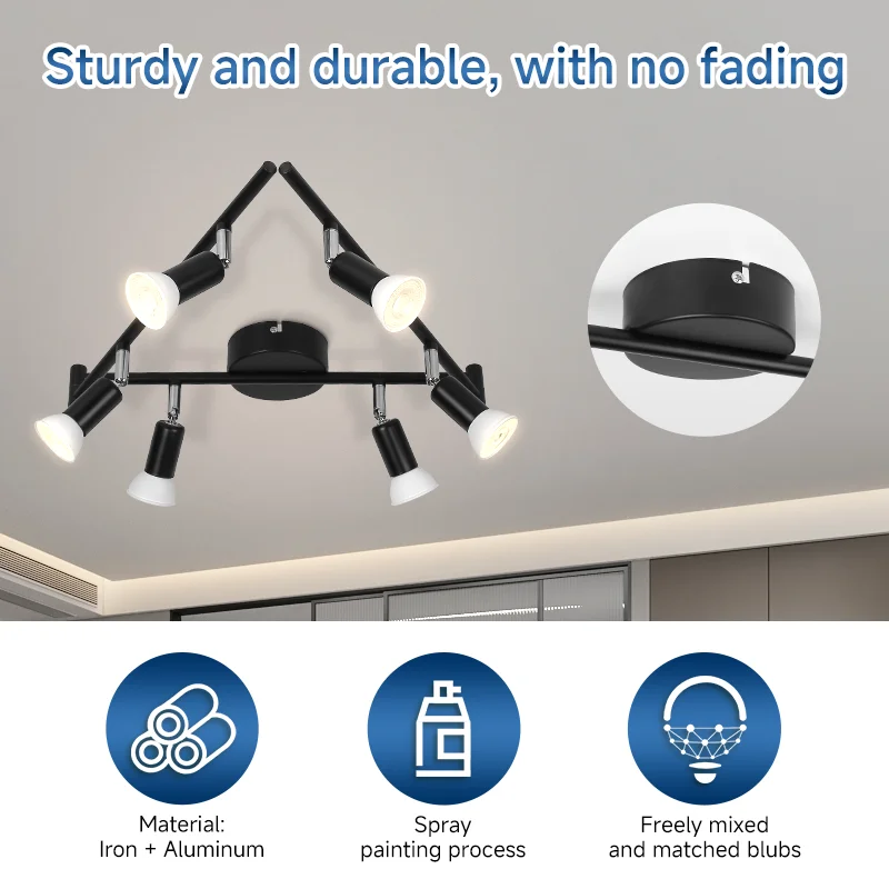 Moderner LED Deckenstrahler GU10 Mehrköpfig für Wohnzimmer und Küche