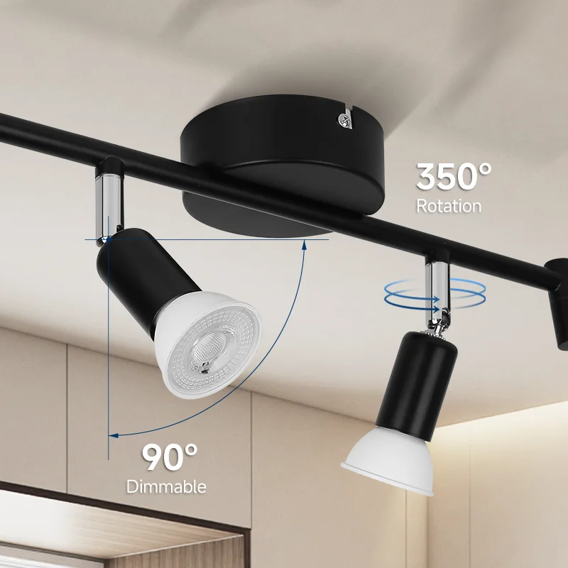 Moderner LED Deckenstrahler GU10 Mehrköpfig für Wohnzimmer und Küche