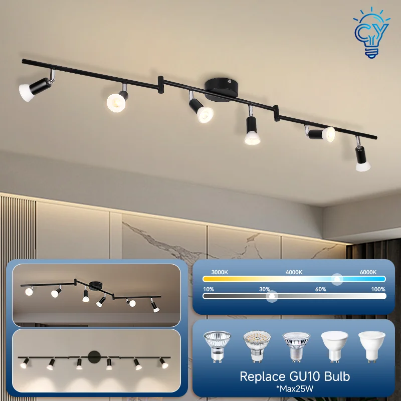 Moderner LED Deckenstrahler GU10 Mehrköpfig für Wohnzimmer und Küche