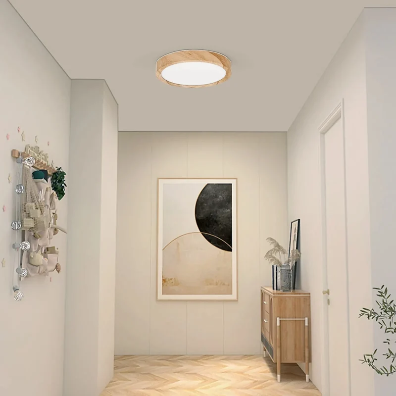 LED Deckenleuchte Holzmaserung 12W–48W Dreibereich für Küche und Schlafzimmer