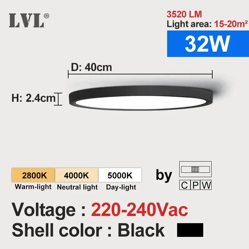 LED Deckenleuchte Holzmaserung 12W–48W Dreibereich für Küche und Schlafzimmer