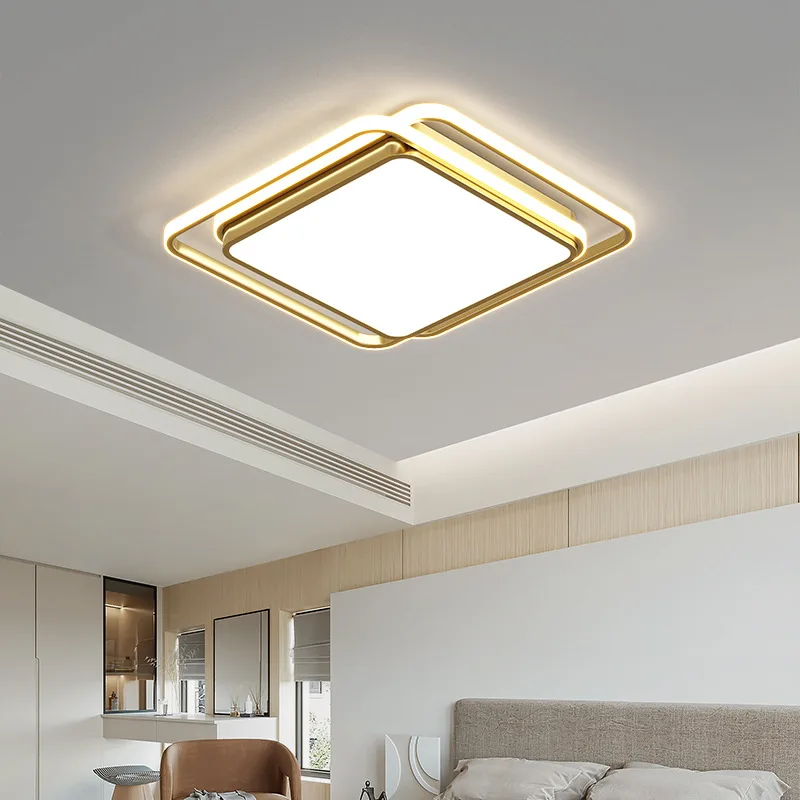 Moderne LED Deckenleuchte Gold und Schwarz mit Dreifarbschaltung für Wohnräume