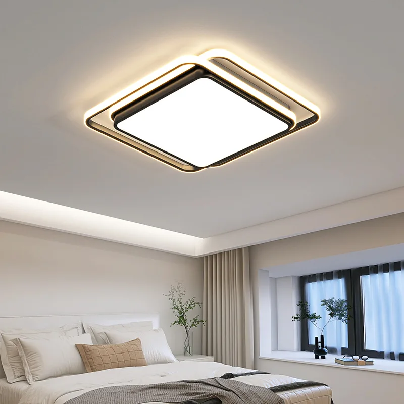 Moderne LED Deckenleuchte Gold und Schwarz mit Dreifarbschaltung für Wohnräume