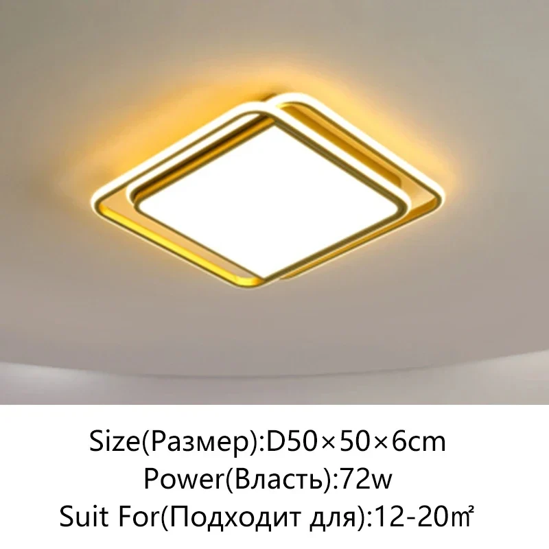 Moderne LED Deckenleuchte Gold und Schwarz mit Dreifarbschaltung für Wohnräume