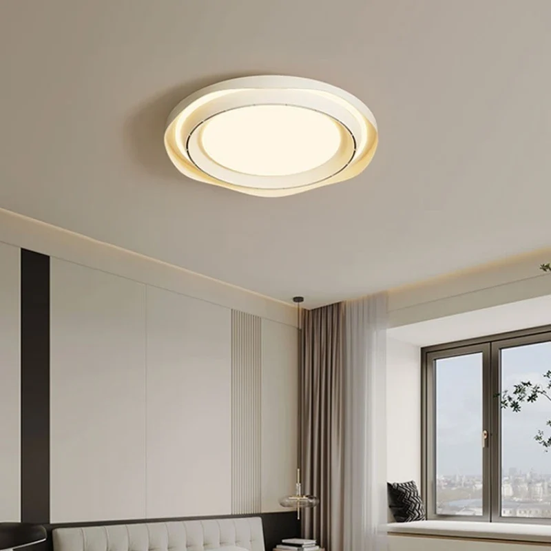 Moderner Klingenloser Deckenventilator mit Licht Walnuss Leise für Wohnzimmer