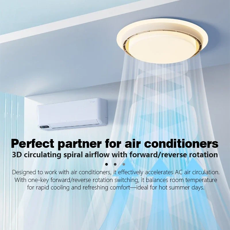 Moderner Walnuss Klingenloser Deckenventilator mit Fernbedienung und App Steuerung