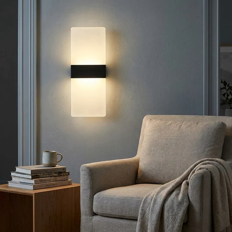 Moderne LED Wandleuchte Dimmbar Warmweiß für Schlafzimmer und Flur