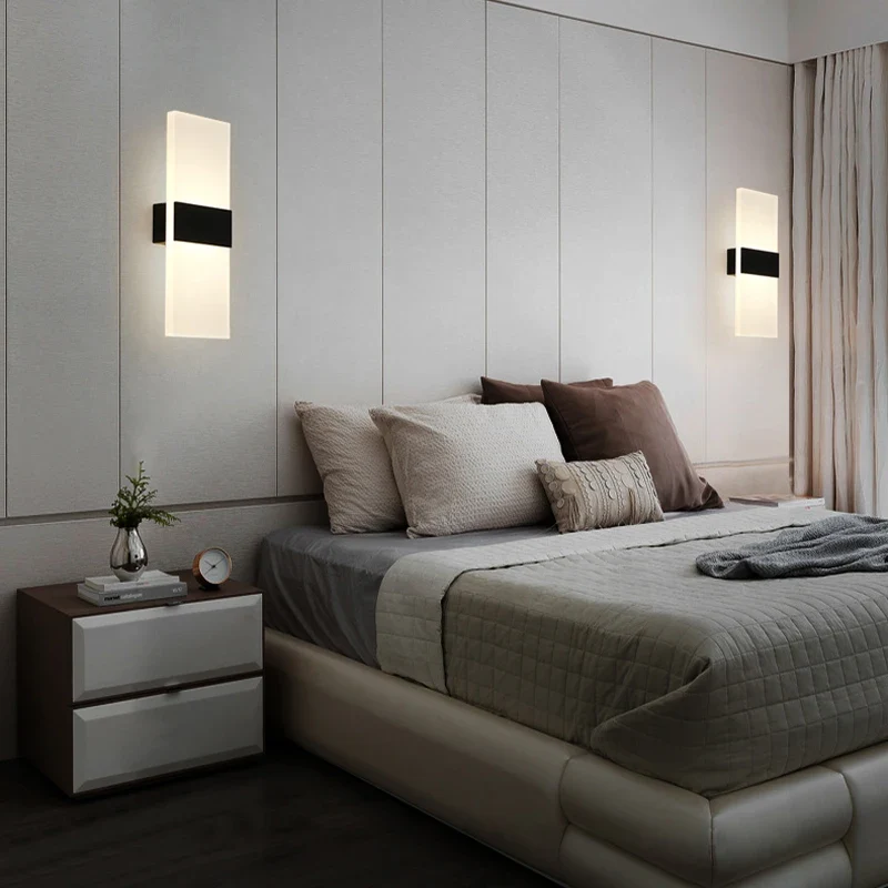 Moderne LED Wandleuchte Dimmbar Warmweiß für Schlafzimmer und Flur