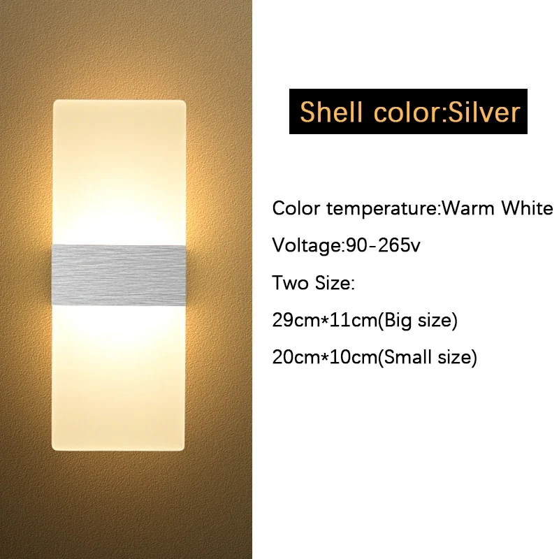 Moderne LED Wandleuchte Dimmbar Warmweiß für Schlafzimmer und Flur