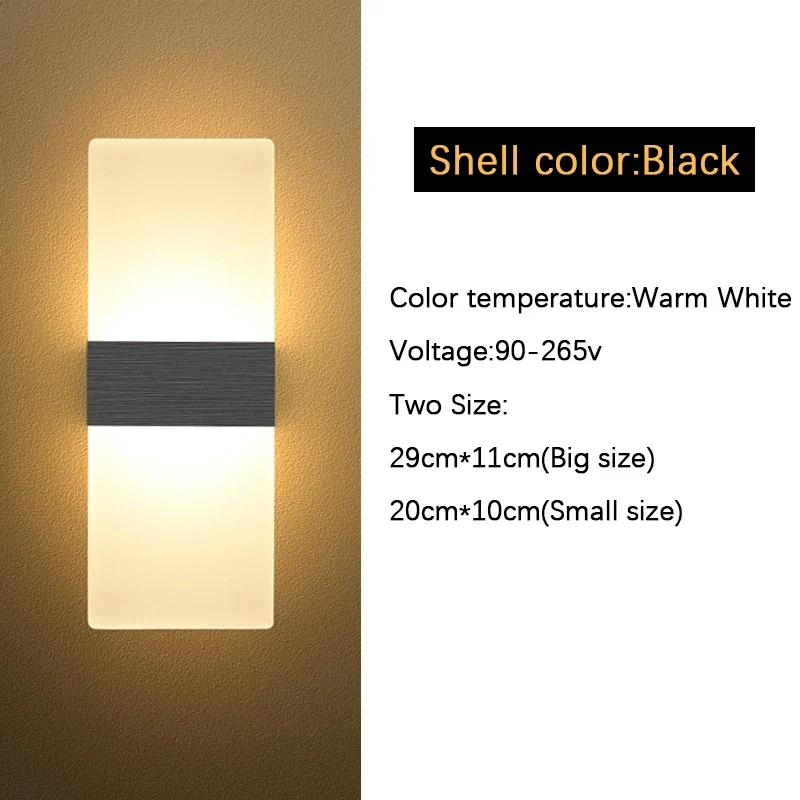 Moderne LED Wandleuchte Dimmbar Warmweiß für Schlafzimmer und Flur