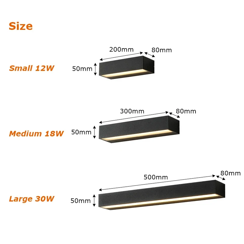 Moderne LED Wandleuchte Schwarz für Wohnzimmer, Schlafzimmer und Flur