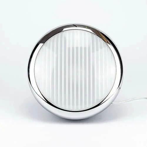 Sompex NOSTALGIE Tischleuchte – Retro-Scheinwerfer-Design, Silber/Schwarz, Ø 30 cm, E27