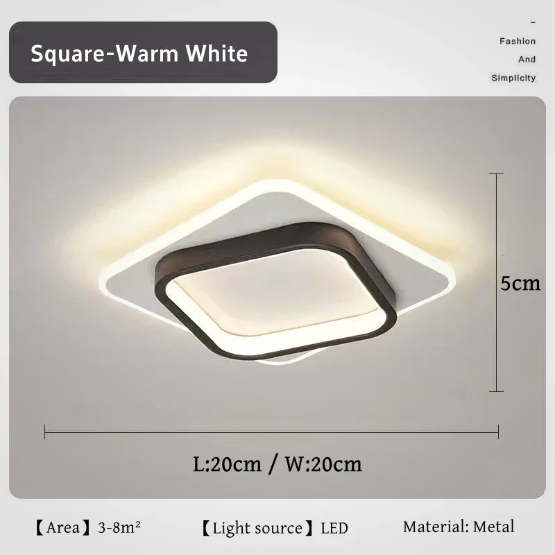 Vielseitige LED Deckenleuchte Rund und Eckig im Nordic-Stil für alle Zimmer