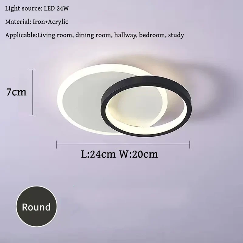 Vielseitige LED Deckenleuchte Rund und Eckig im Nordic-Stil für alle Zimmer