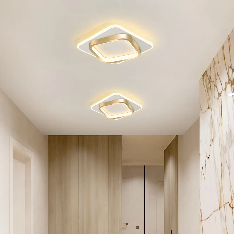 Moderne Gold Metall LED Deckenleuchte für Flur Korridor und Treppenhaus