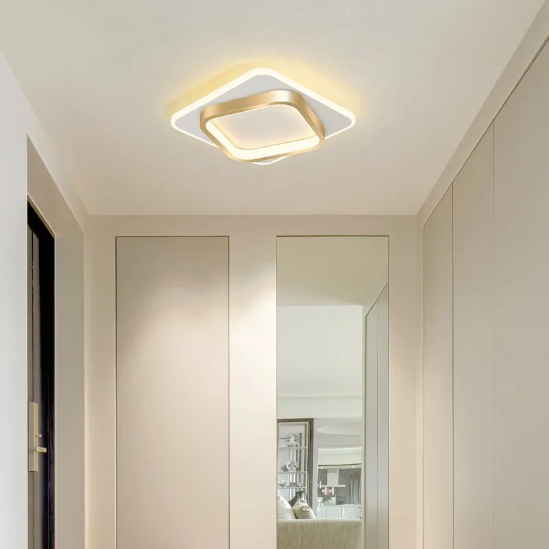 Moderne Gold Metall LED Deckenleuchte für Flur Korridor und Treppenhaus