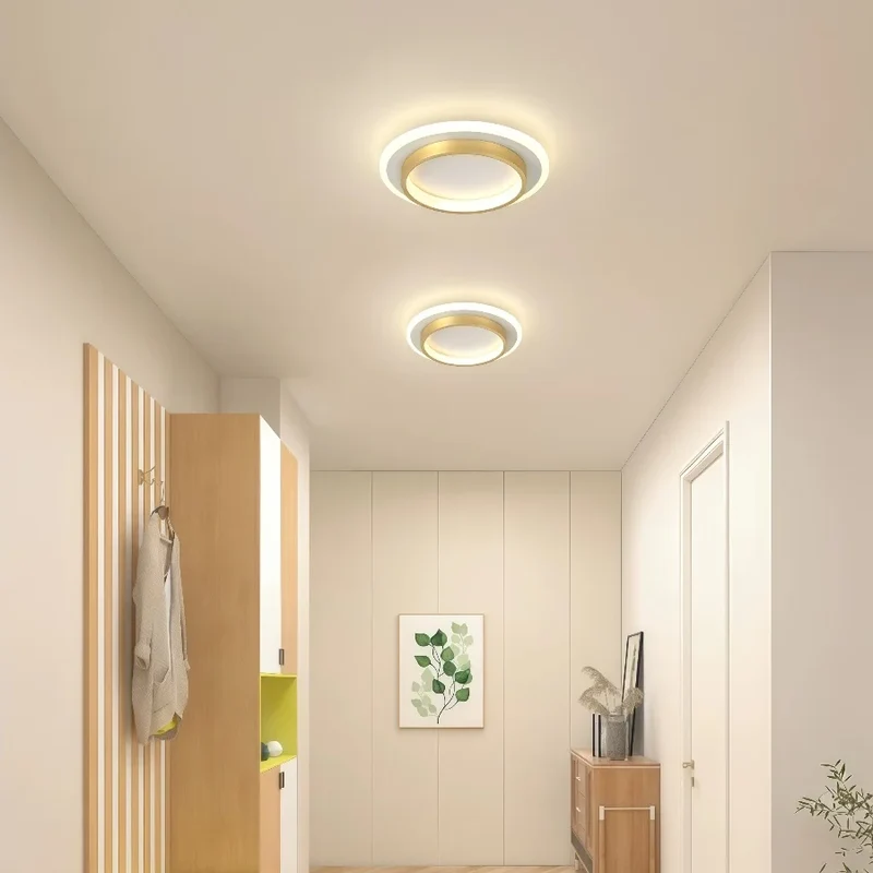 Moderne Gold Metall LED Deckenleuchte für Flur Korridor und Treppenhaus