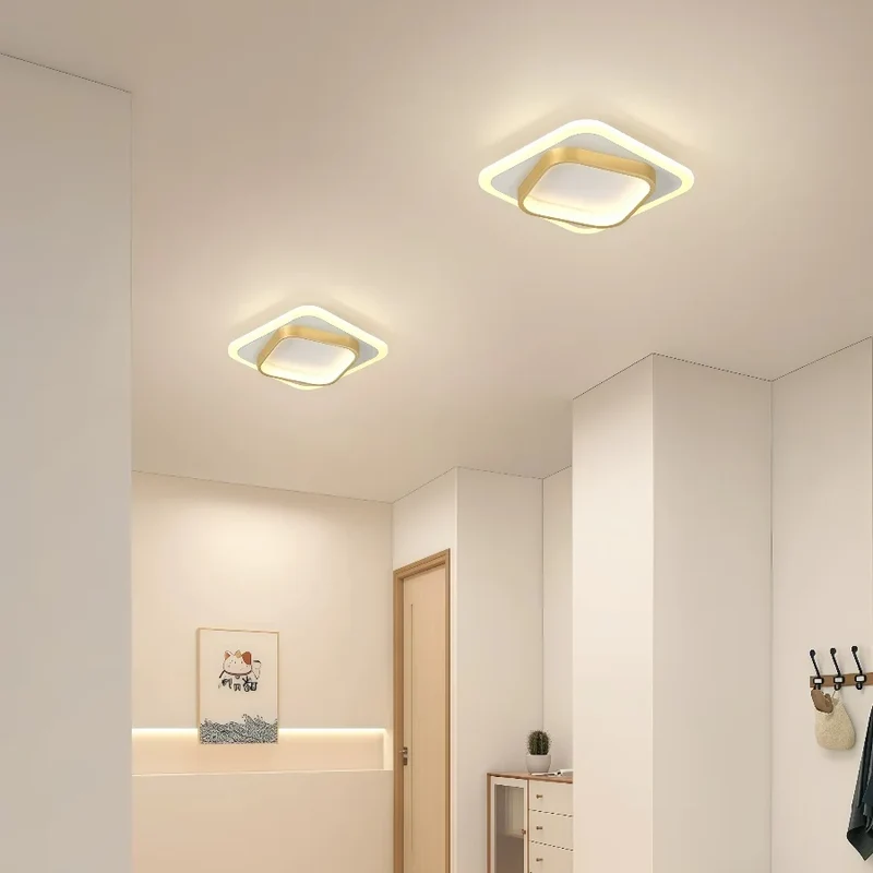 Moderne Gold Metall LED Deckenleuchte für Flur Korridor und Treppenhaus