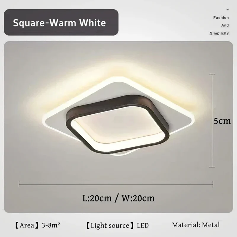 Moderne Gold Metall LED Deckenleuchte für Flur Korridor und Treppenhaus