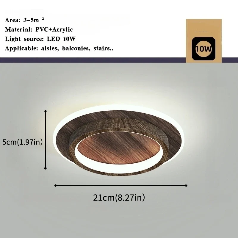 Moderne Gold Metall LED Deckenleuchte für Flur Korridor und Treppenhaus