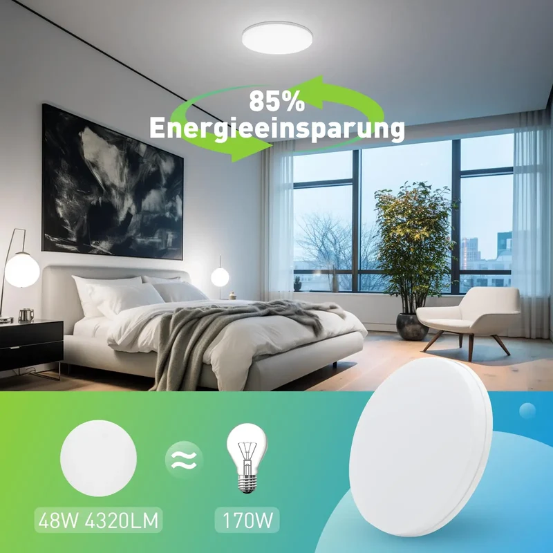 Runde LED Deckenleuchte 18W–48W in Warmweiß Kaltweiß und Neutralweiß