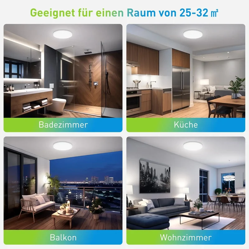 Runde LED Deckenleuchte 18W–48W in Warmweiß Kaltweiß und Neutralweiß