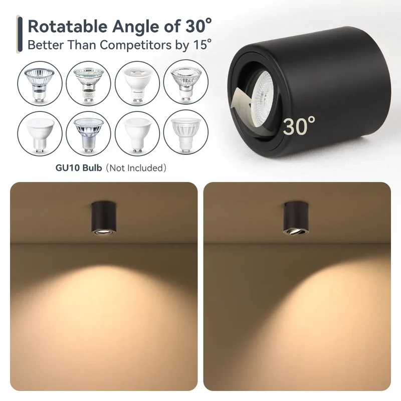 Schwenkbarer GU10 LED Aufbaustrahler Einzel und 3er-Pack für Küche und Büro