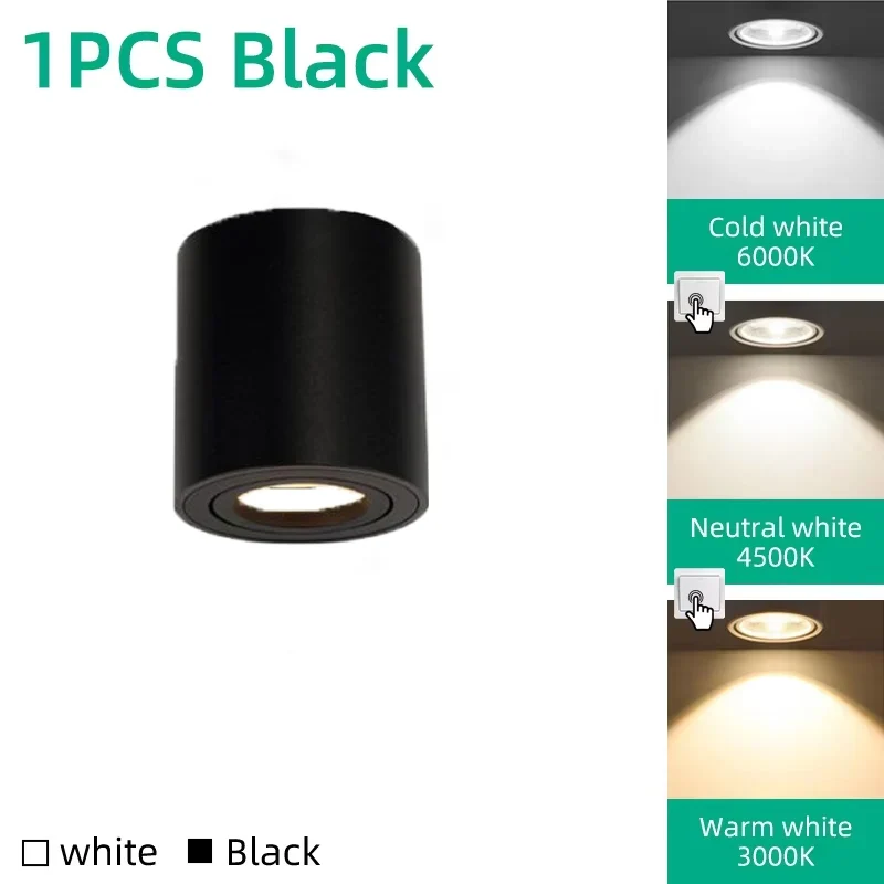 Schwenkbarer GU10 LED Aufbaustrahler Einzel und 3er-Pack für Küche und Büro