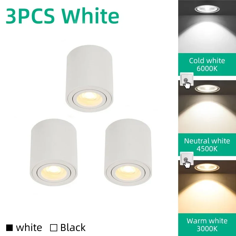 Schwenkbarer GU10 LED Aufbaustrahler Einzel und 3er-Pack für Küche und Büro