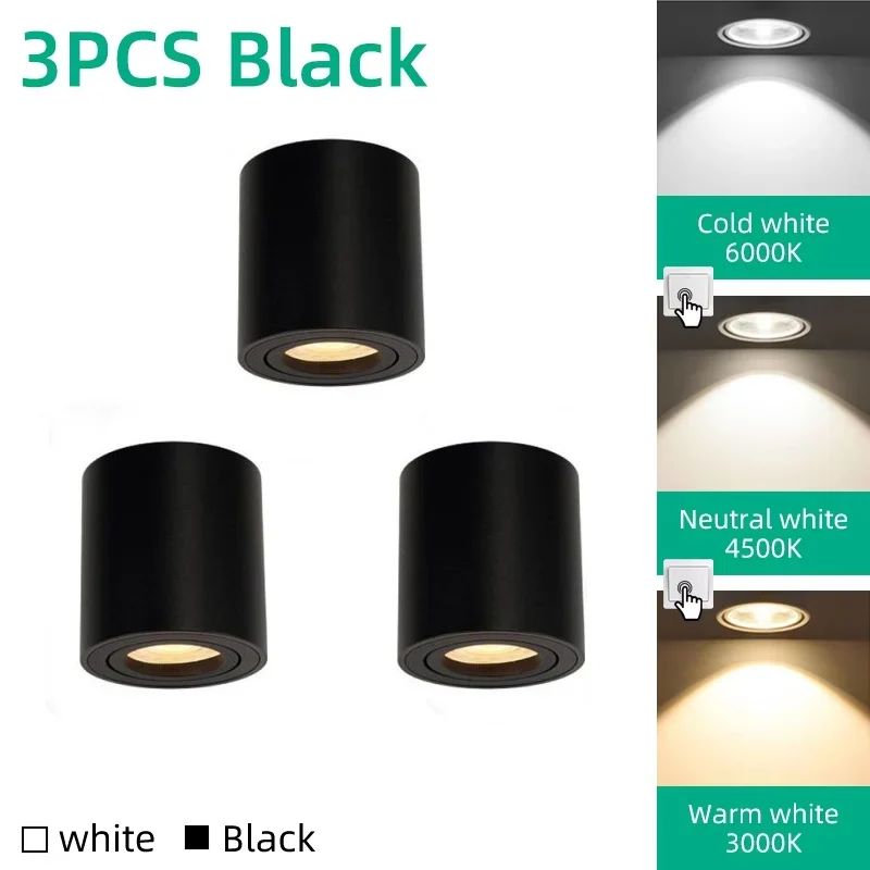 Schwenkbarer GU10 LED Aufbaustrahler Einzel und 3er-Pack für Küche und Büro