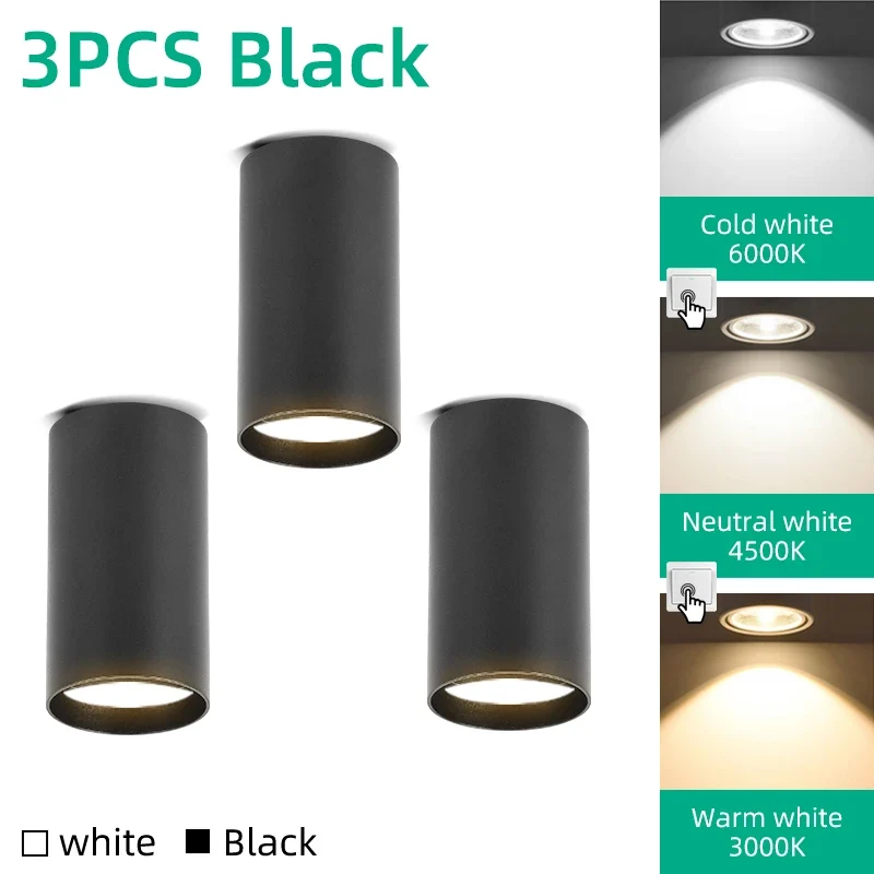 Schwenkbarer GU10 LED Aufbaustrahler Einzel und 3er-Pack für Küche und Büro