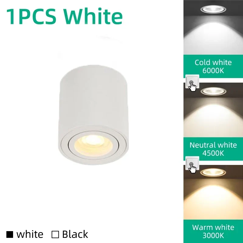 Schwenkbarer GU10 LED Aufbaustrahler Einzel und 3er-Pack für Küche und Büro