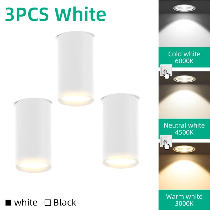 Schwenkbarer GU10 LED Aufbaustrahler Einzel und 3er-Pack für Küche und Büro